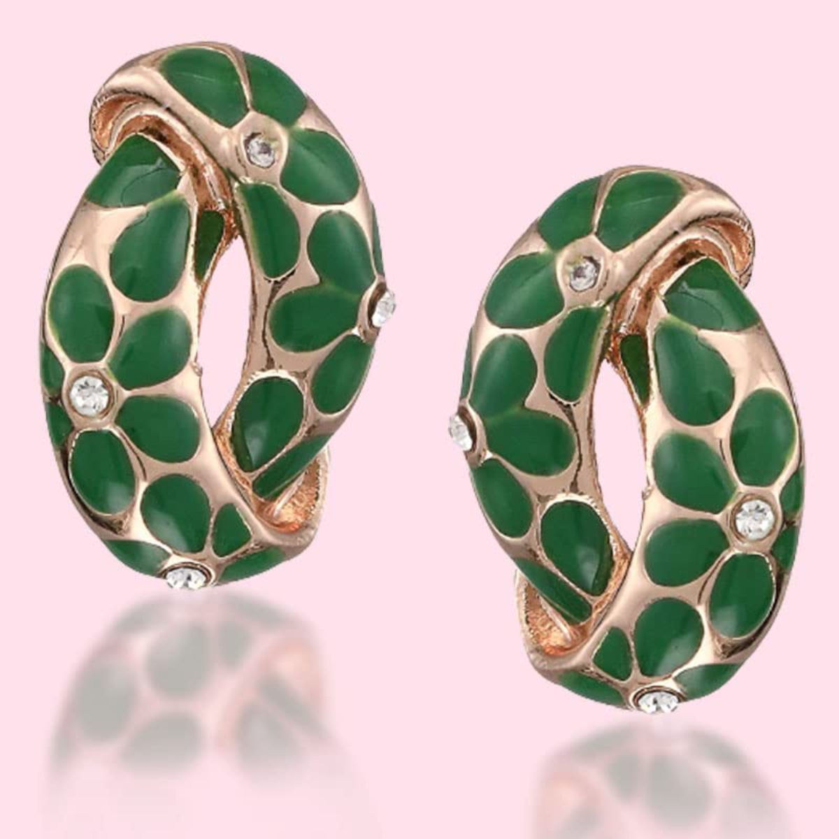 Karatcart Rose Gold Plated Green CZ and American Diamond Studded Dangler  Earrings for Women Buy Karatcart Rose Gold Plated Green CZ and American  Diamond Studded Dangler Earrings for Women Online at Best