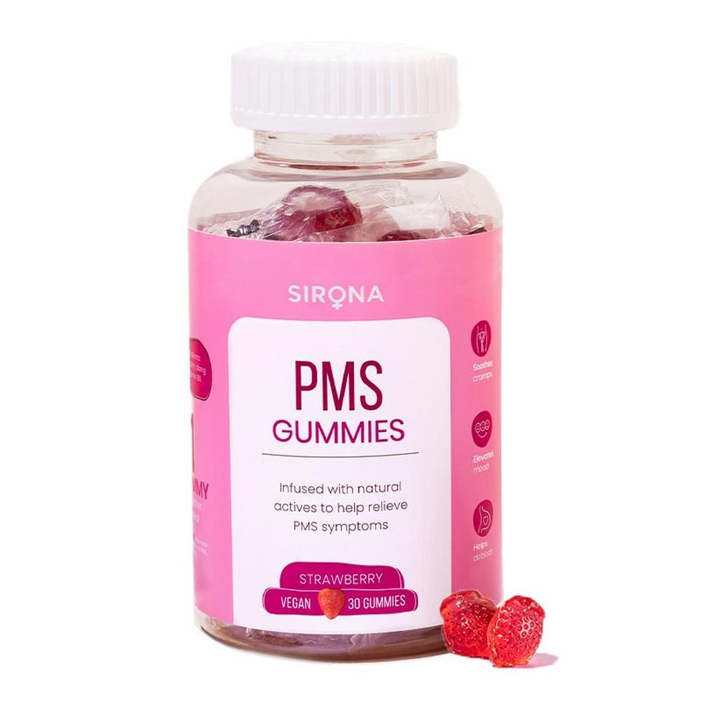 Sirona PMS Strawberry Flavoured Gummies for Women (Pack of 30