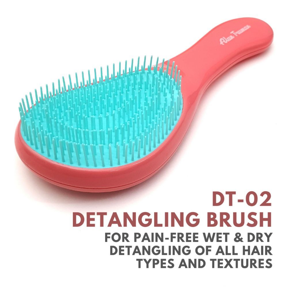 Buy Alan Truman DT02 Detangling Brush Pink Blue | Wet And Dry Detangling Hair Brush| Smooth And Tangle Free Hair| Suitable For Every Hair Type| Ensures Pain Free And Frizz Free Detangling Process| Usable with Water/ Oil/ Gel Or Cream Based Products - Purplle