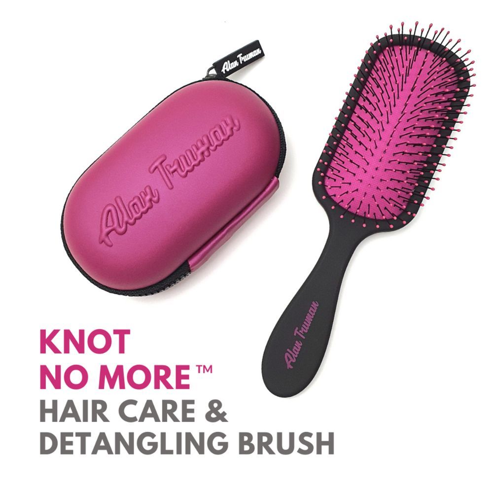 Buy Alan Truman Knot No More Detangling & Hair Care Brush - Pink Hot Glare | Detangling Hair Brush With Flexible Long Life Bristles| Suitable For Every Hair Type| Ensures Pain Free And Frizz Free Detangled Hair - Purplle