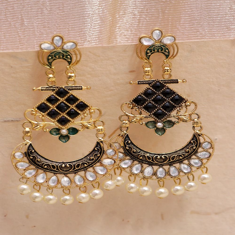 Buy Stylesh Traditional Oxidized Silver Exclusive Design Black Stone Big  Studs Earrings For Women And Girls Online at Low Prices in India   Paytmmallcom