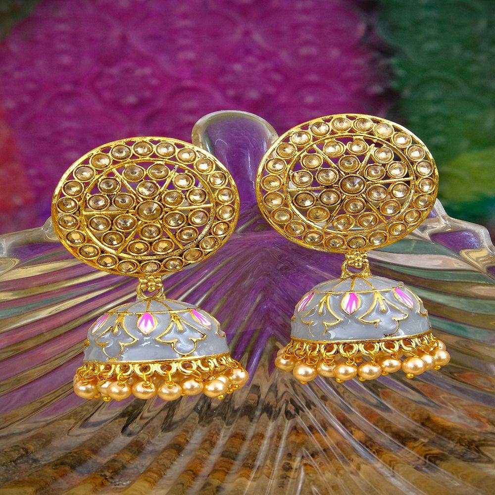 Kundan round earrings shop