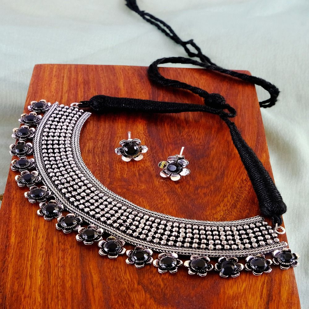 German silver necklace new arrivals with black thread