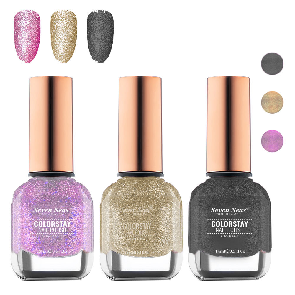 Seven Seas Color Stay Nail Paint Combo (Pack Of 3)