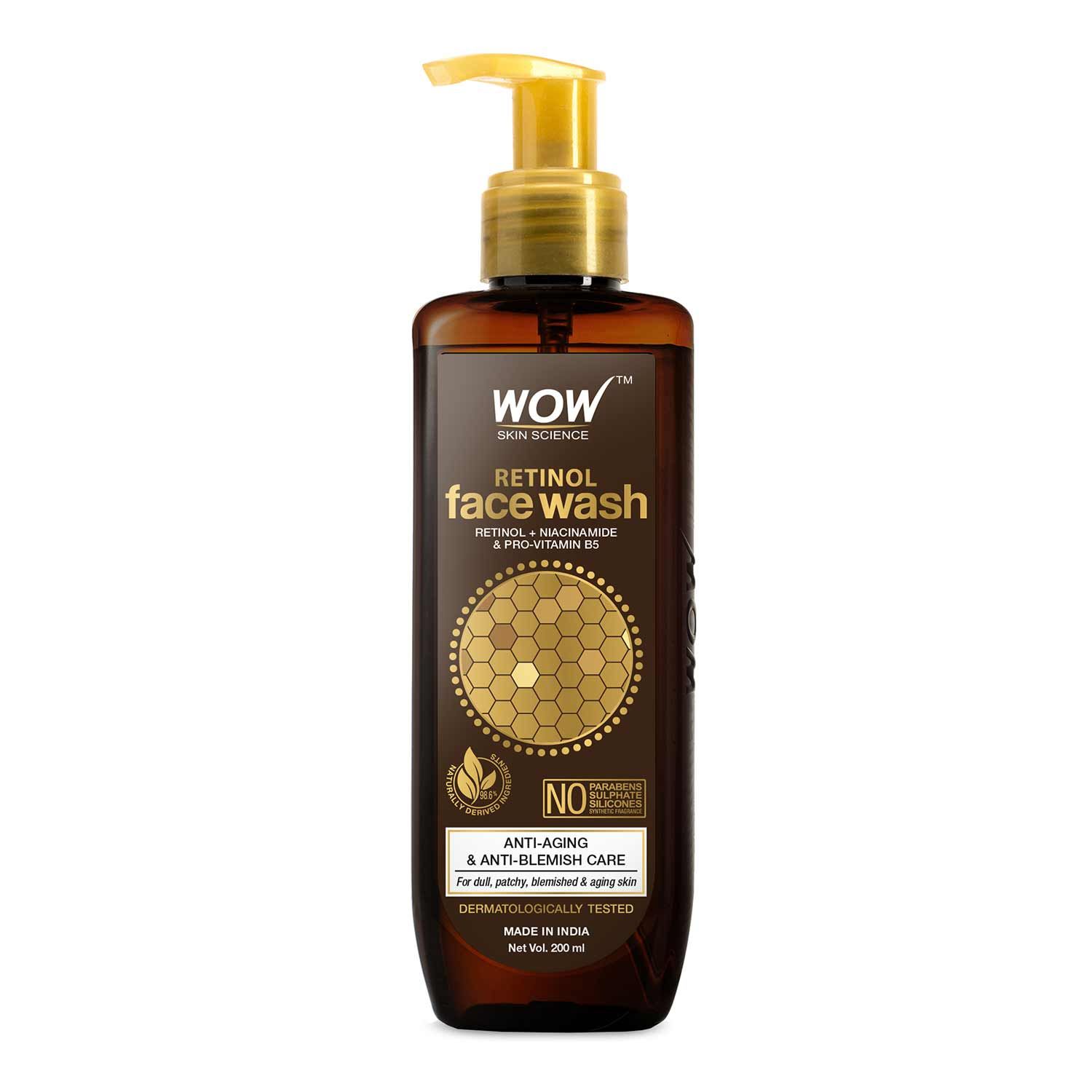 WOW Skin Science Retinol Face Wash For Fine Lines, Age Spots