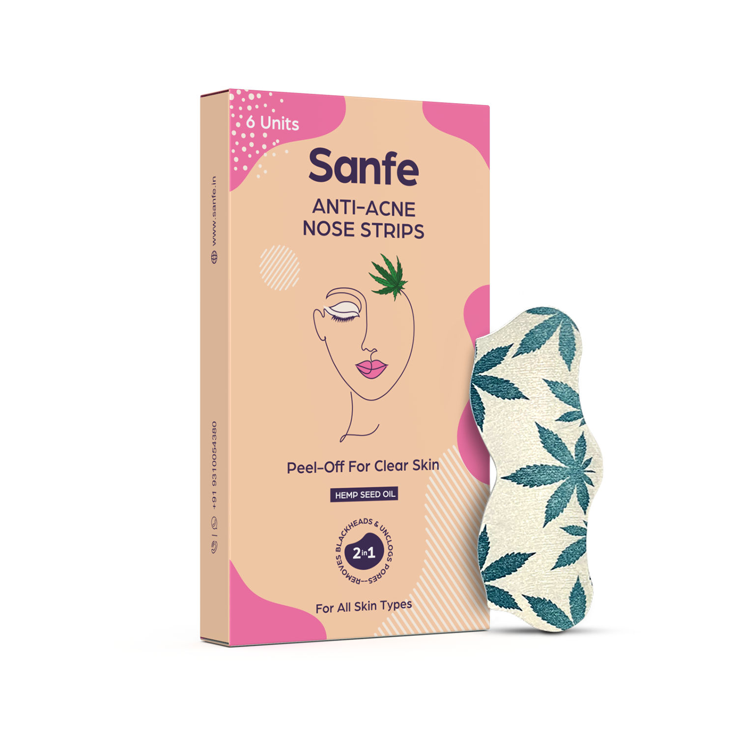 Sanfe AntiAcne Nose Strip Nose Strips for Instant Blackhead Removal