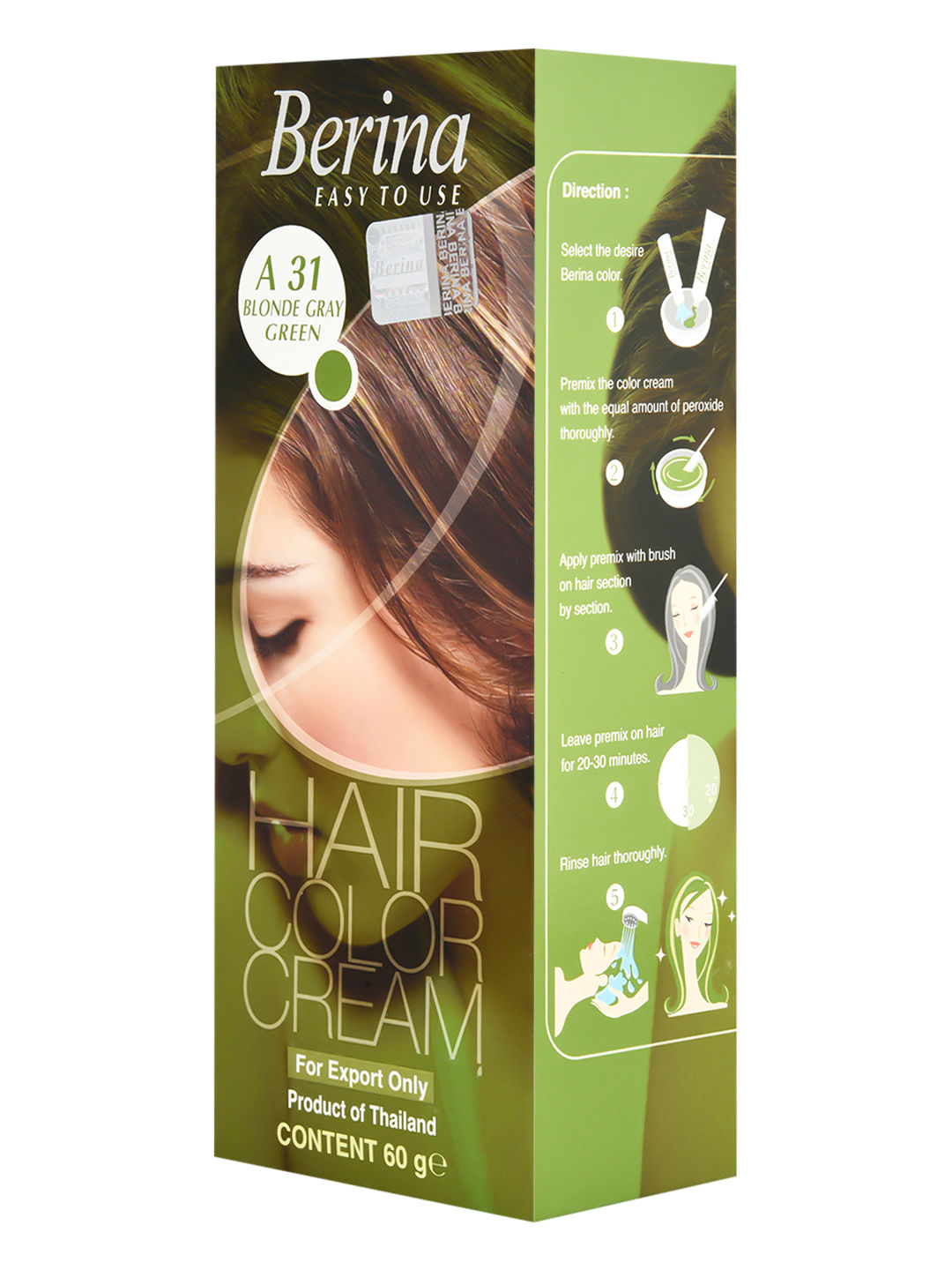 Berina hair color cream เบอริน่า 60 ml. A1-A21 (เลือกสี) | LINE SHOPPING