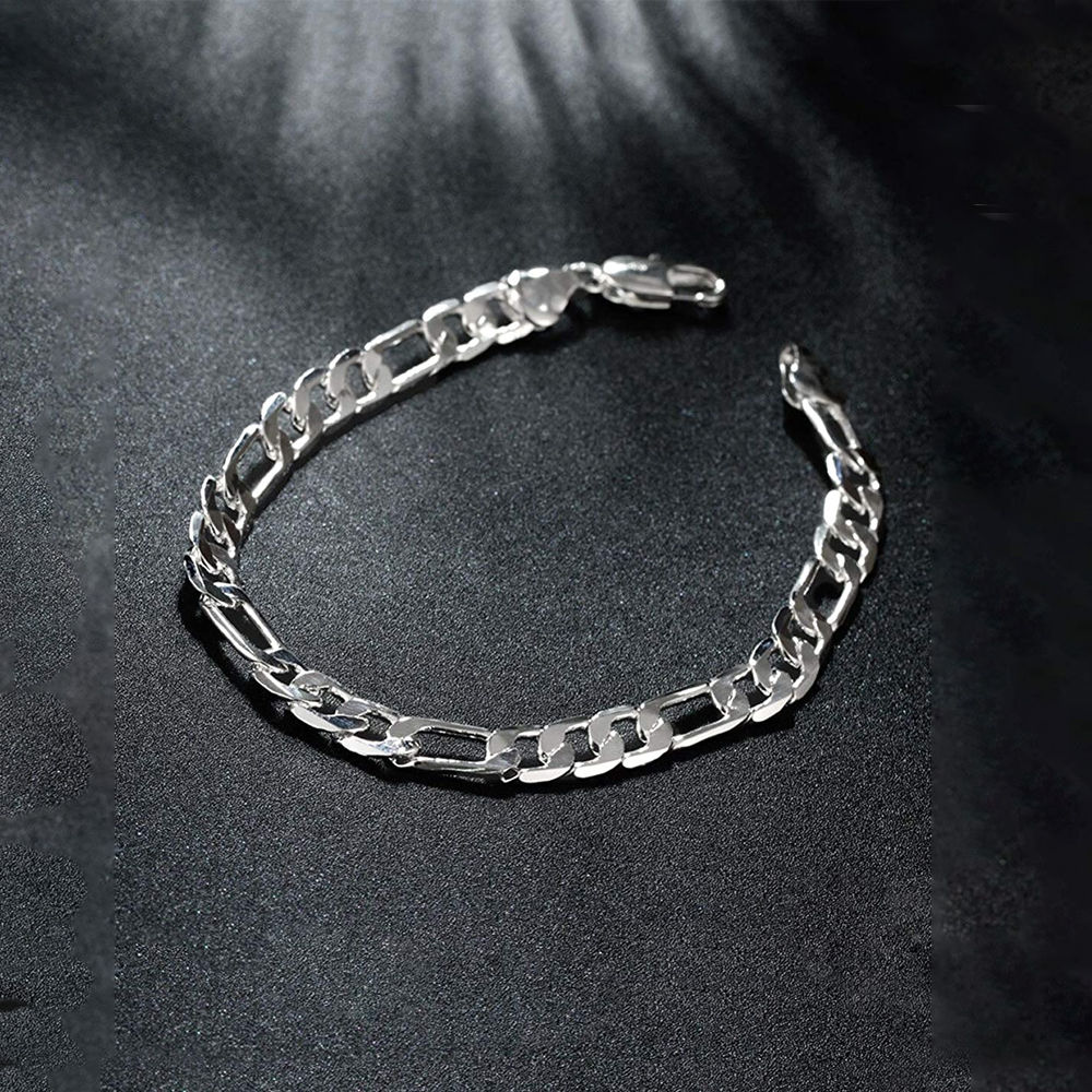 916 Gold Solid Figaro Alternate Link Bracelet Width: 8mm - Orient Jewellers  Singapore