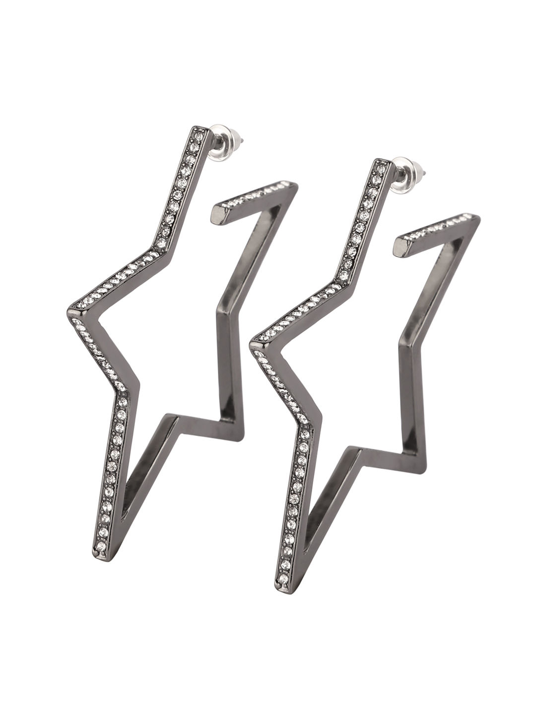 Star shaped hoop earrings clearance