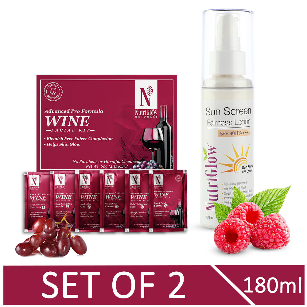 NutriGlow NATURAL'S Advanced Pro Formula Combo Pack of 2 Wine Facial