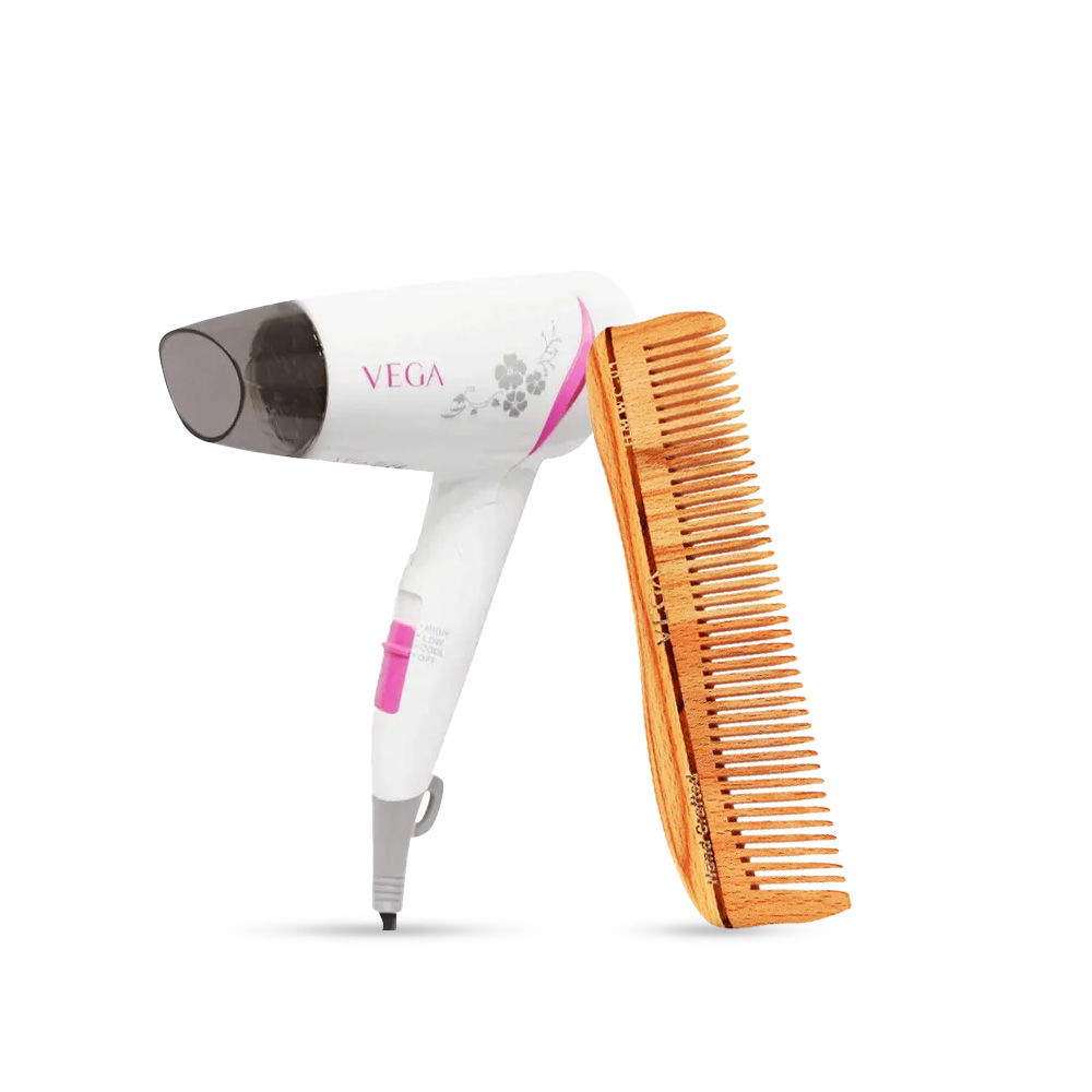 VEGA Go Style 1200 Hair Dryer (VHDH18) + VEGA Natural Wooden Styling