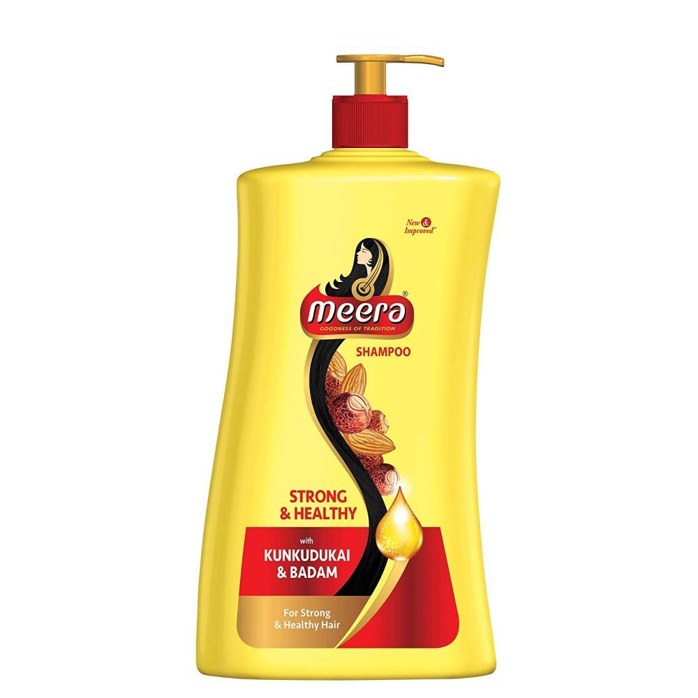 Meera Strong and Healthy Shampoo, With Kunkudukai and Badam, 1L