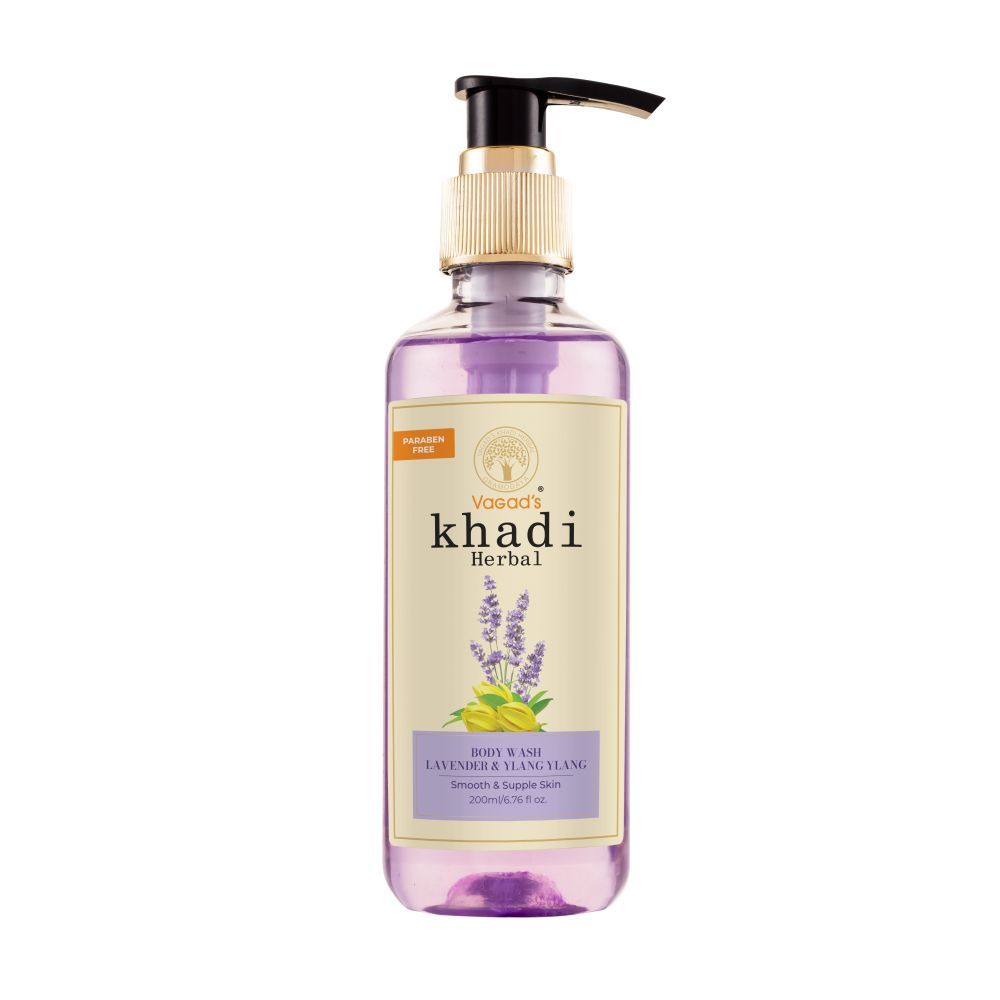 Vagad's Khadi Lavender & Ylang Ylang Body wash 200ml l Hydrates and