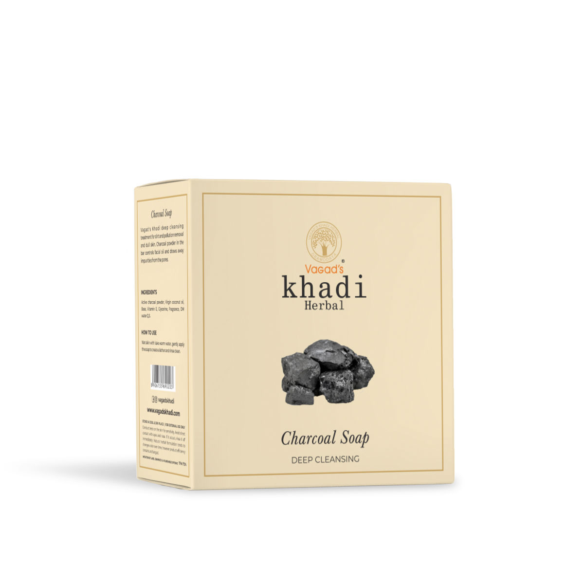 Vagad's Khadi Charcoal Soap 100gm Deep Cleanser Removes Impurities