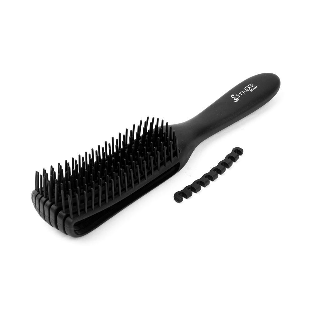 Streak Street Wet And Dry Hair Detangler Hair Brush With Spacing Clip