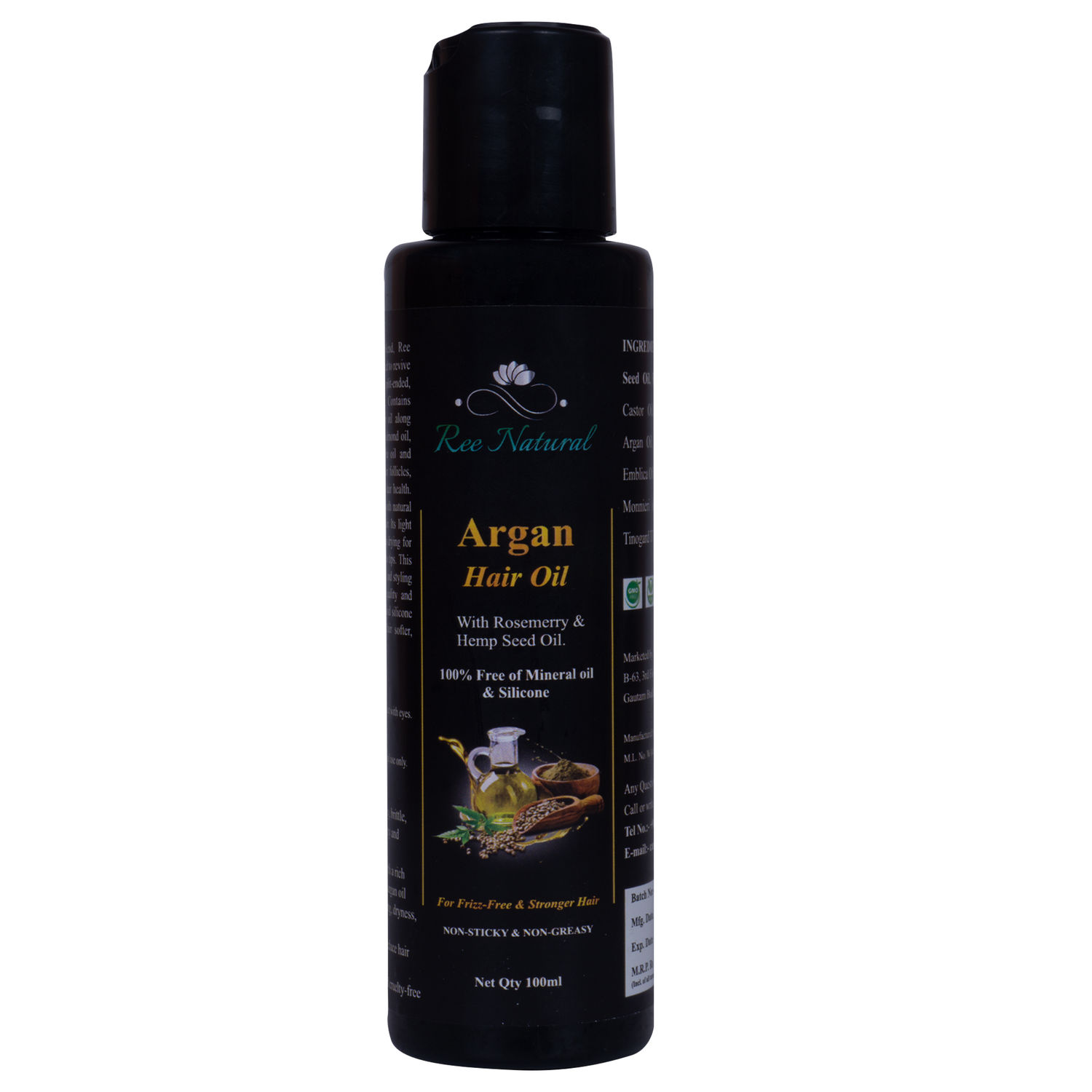 Ree Natural Argan Oil With Rosemary Without Mineral Oil