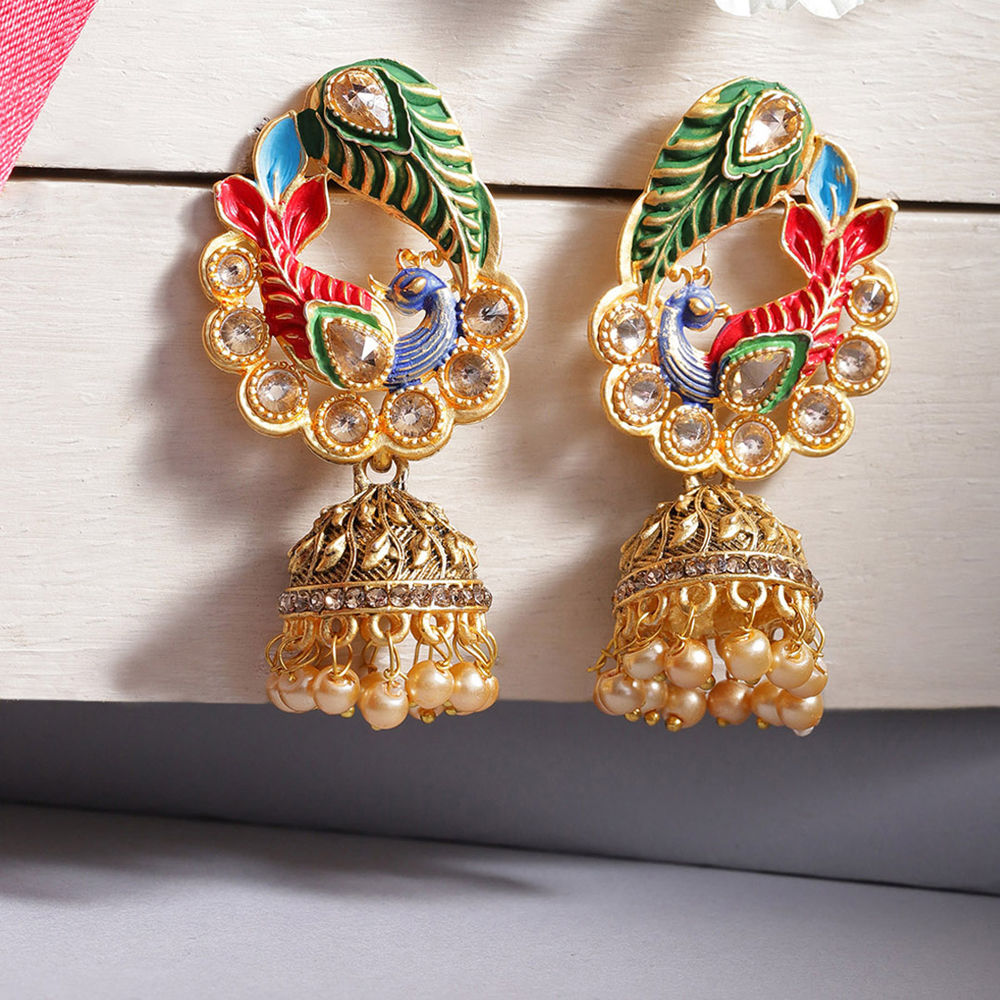 MEDHA Jhumkas (Red) main image 1