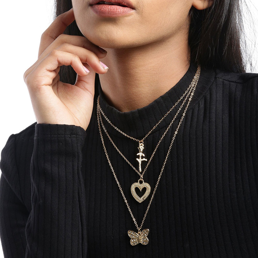 Jewels galaxy gold hotsell plated layered necklace