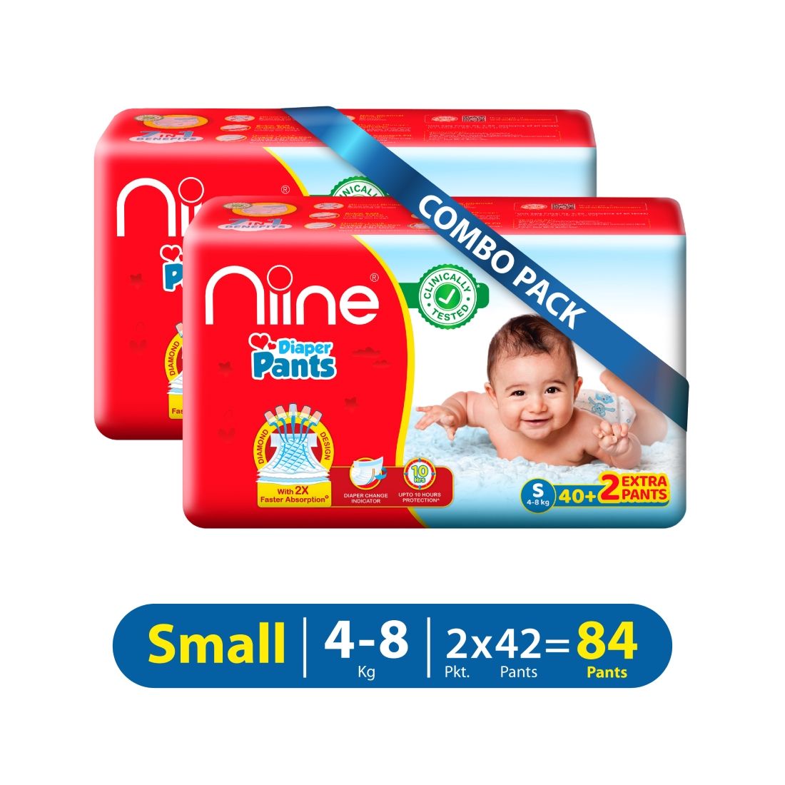 Pampers All round Protection Pants Small size baby diapers (SM / 4-8 kg )  52 Count Anti Rash diapers Lotion with Aloe Vera