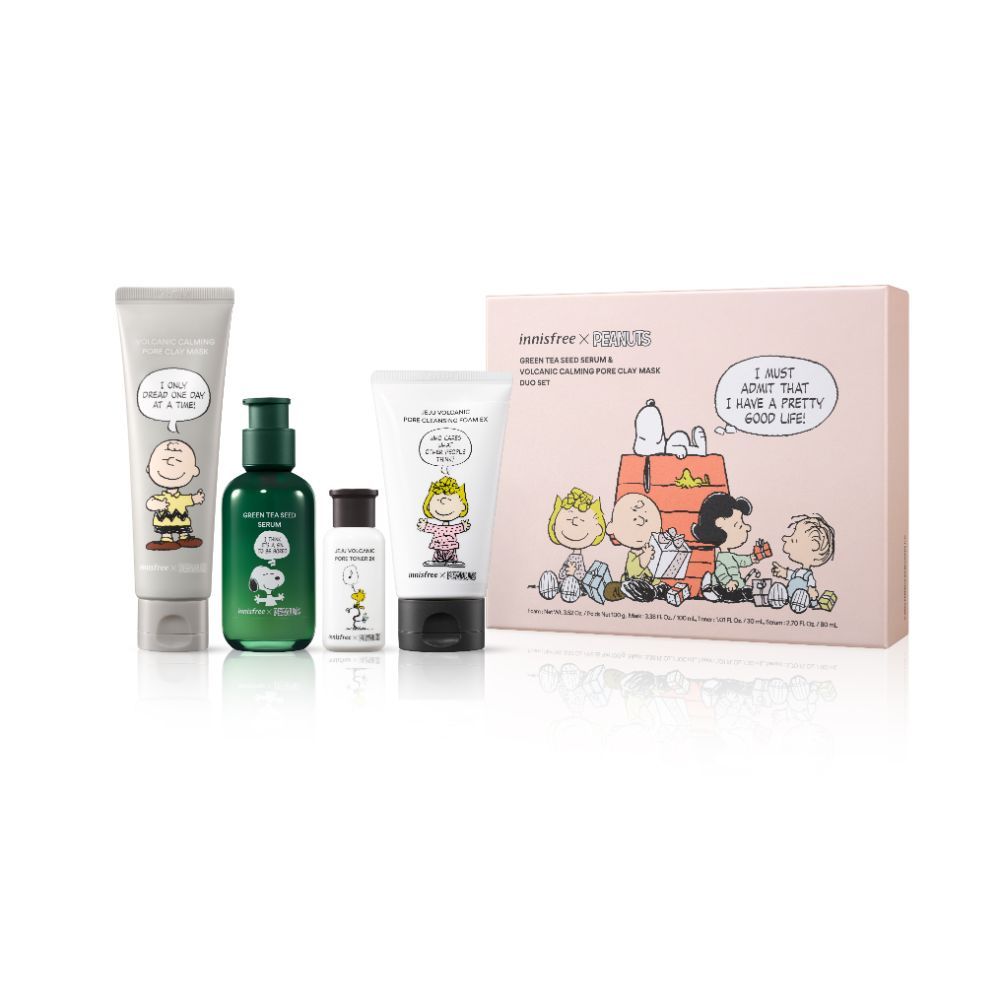 Innisfree X Peanuts Ltd. Edition Green Tea & Volcanic Mask Duo Set