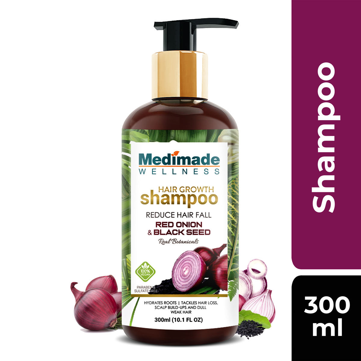Medimade Red Onion and Black Seed Hair Growth Shampoo - 300 ml