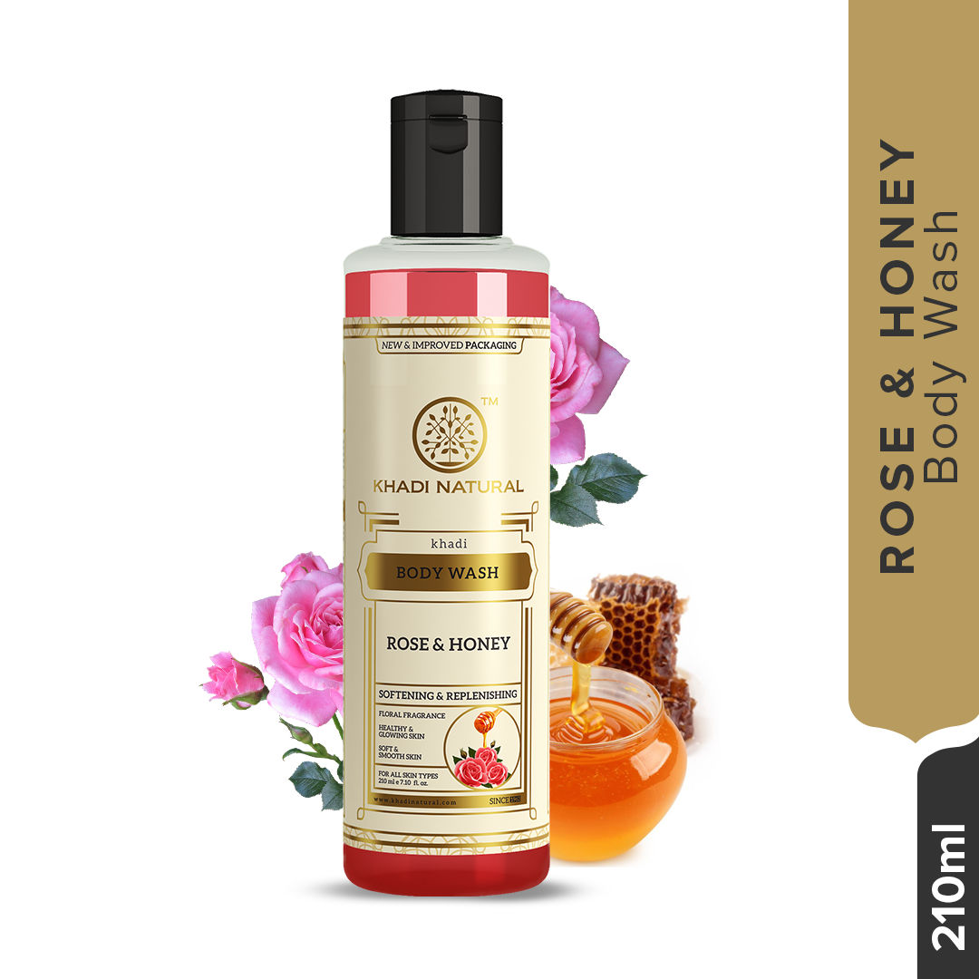 Khadi Natural Ayurvedic Rose & Honey Body Wash (210 ml)