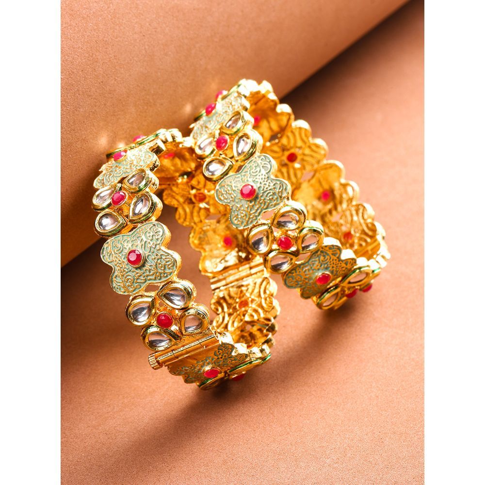 YouBella Jewellery Gold Plated Heart Shape Bracelet for Girls & Women  (Gold) 30 g Online in India, Buy at Best Price from Firstcry.com - 12626461