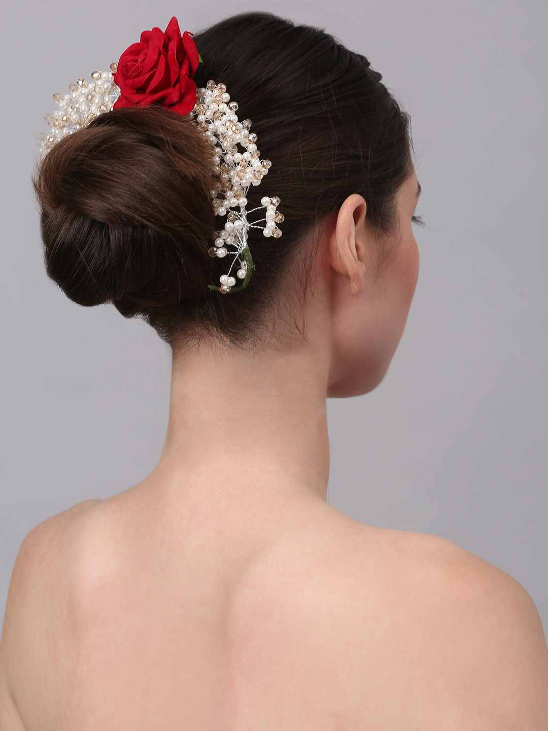 YouBella Women Red & White Floral Hairband