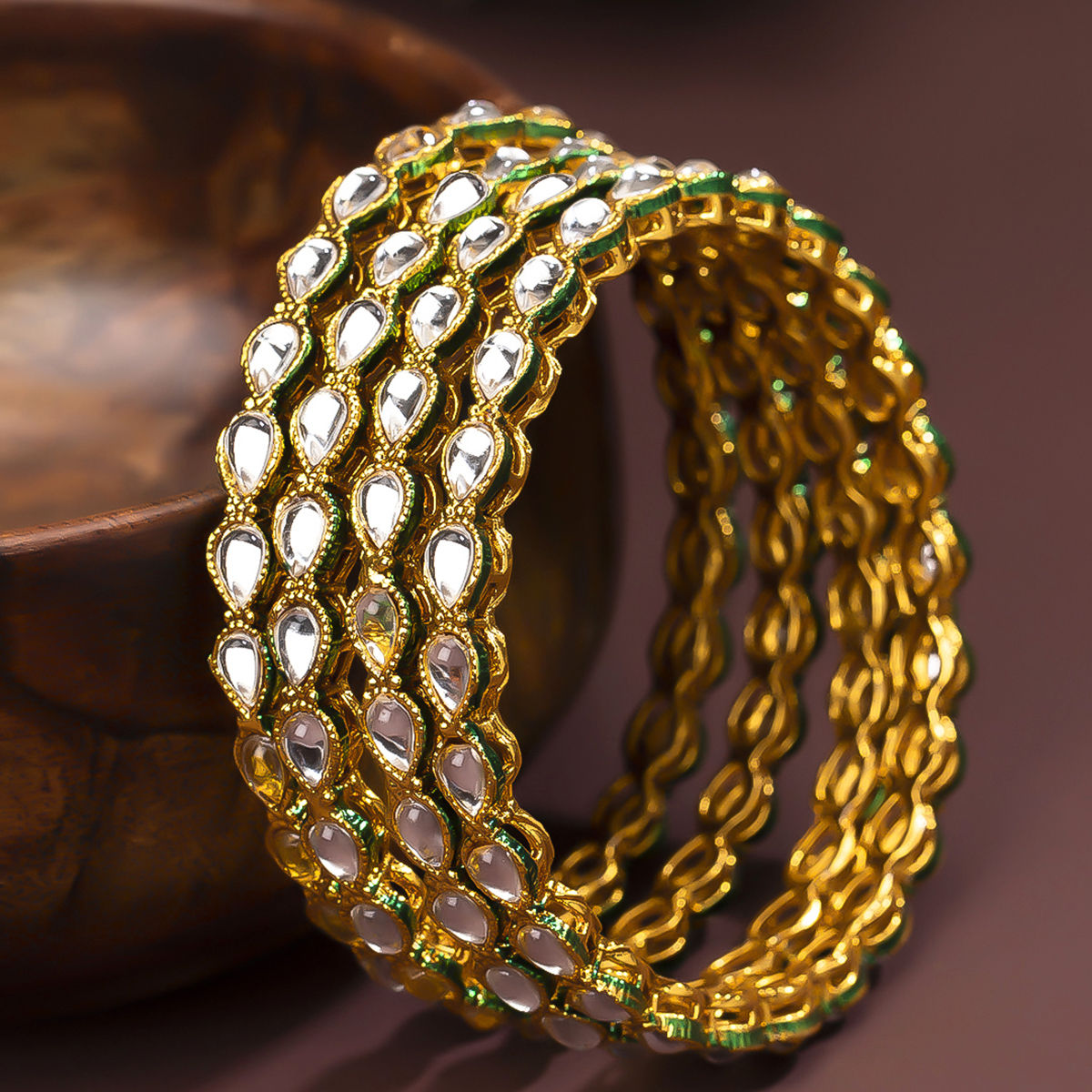 Sukkhi Trendy Gold Plated Bangle For Women Set of 4 2.4