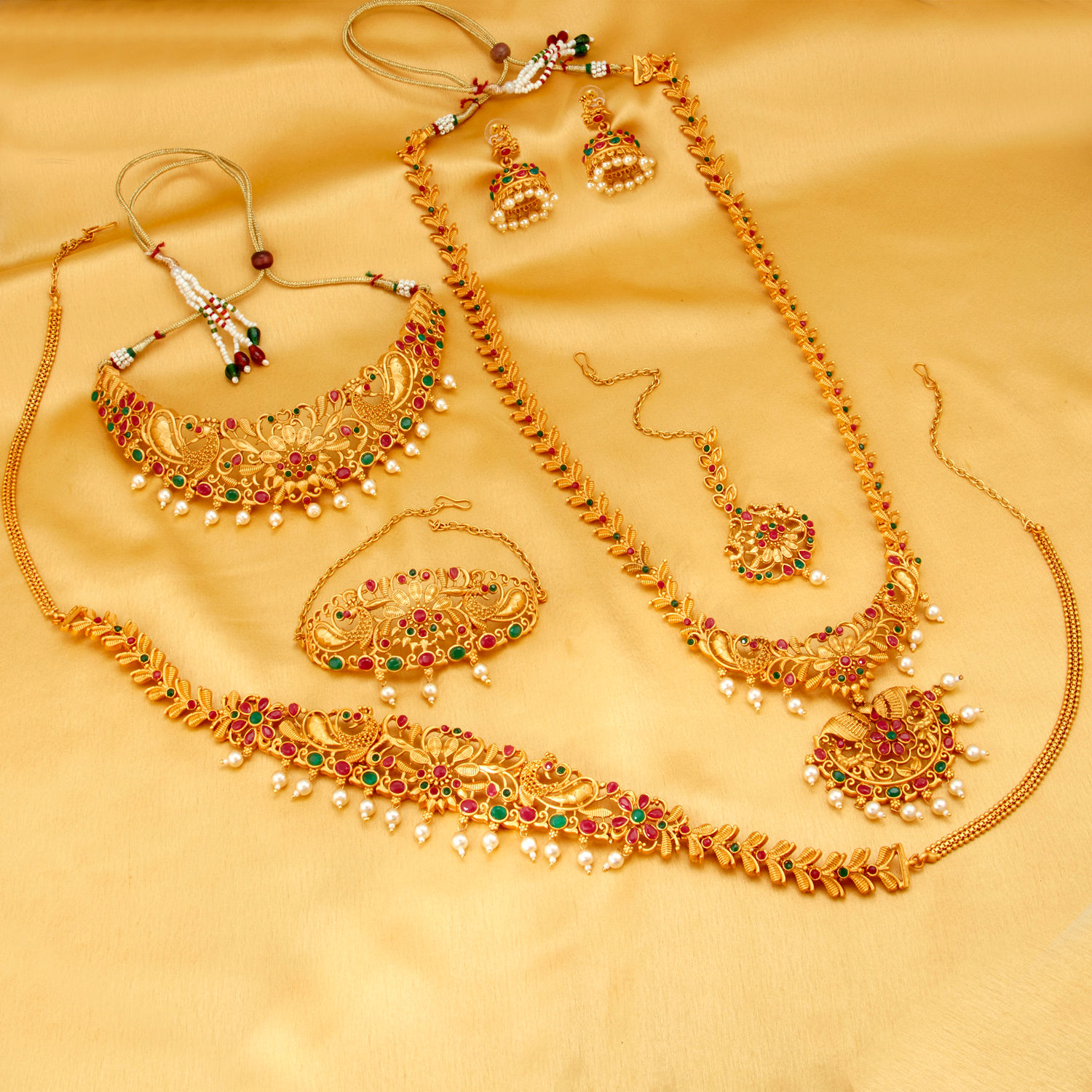 Gold jewellery dulhan clearance set