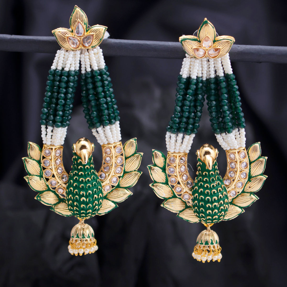 Sukkhi peacock gold plated kundan necklace set top