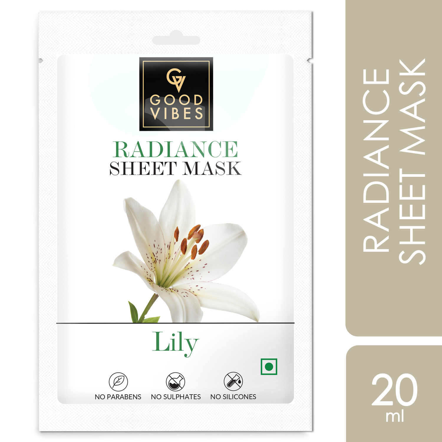 Buy Good Vibes Lily Radiance Sheet Mask | Deep Pore Cleansing, Rejuvenating | No Animal Testing (20 ml) - Purplle