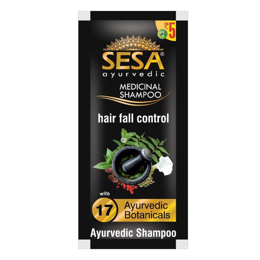 Sesa Ayurvedic Shampoo 100ml - Hair Fall Control With 17 Natural Botanicals (Neem, Bhringraj)