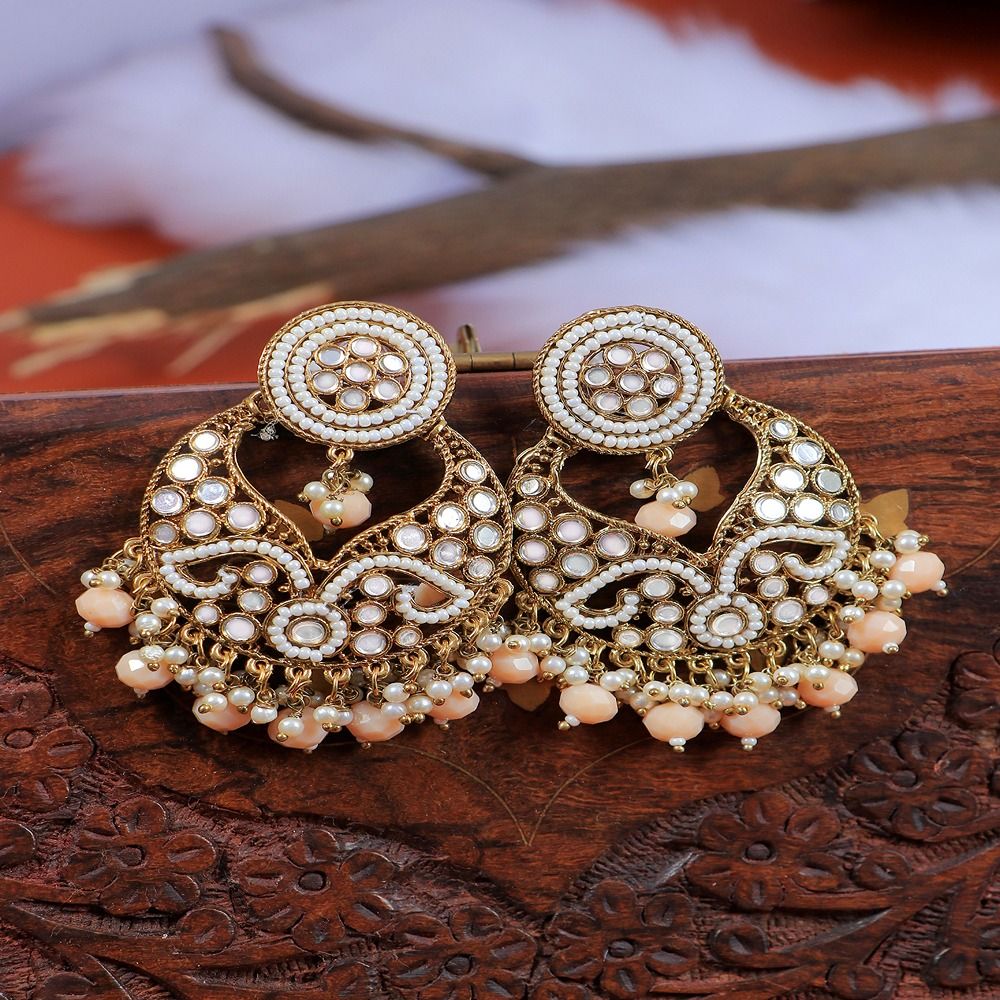 Buy Dangler Earrings Big Earrings Carved Mother of Pearl With Online in  India  Etsy