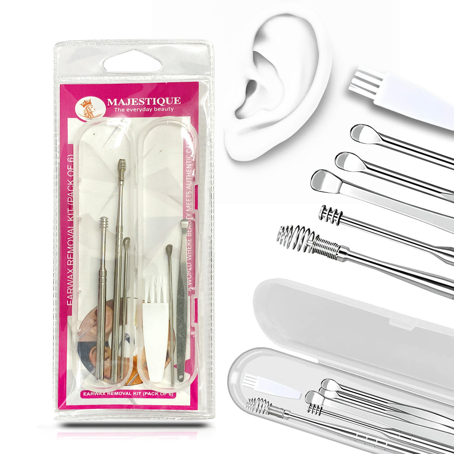 Majestique Earwax Removal Kit Complete Set Ear Care and Wax