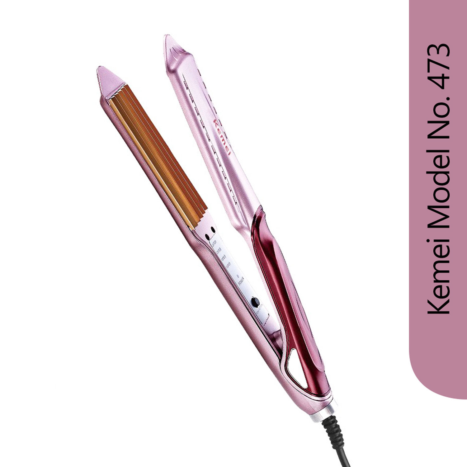 Kemei KM329 Temperature Control Professional Hair Straightener With  Special cermic platesLED Indicatorlong swivel