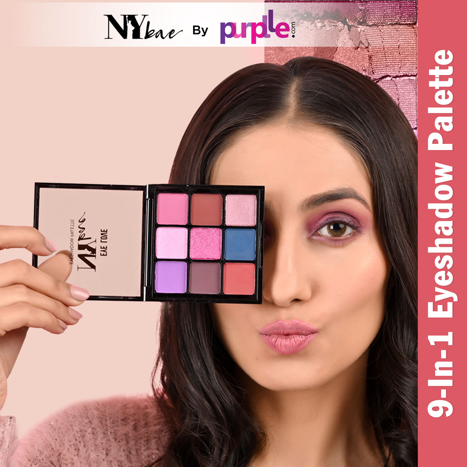 NY Bae Eye Love Eyeshadow Palette - Berry Bold 09 (9 g) | Purple, Pink, Brown | Bright Shades | Matte, Shimmer & Glitter | Long Lasting | Blendable