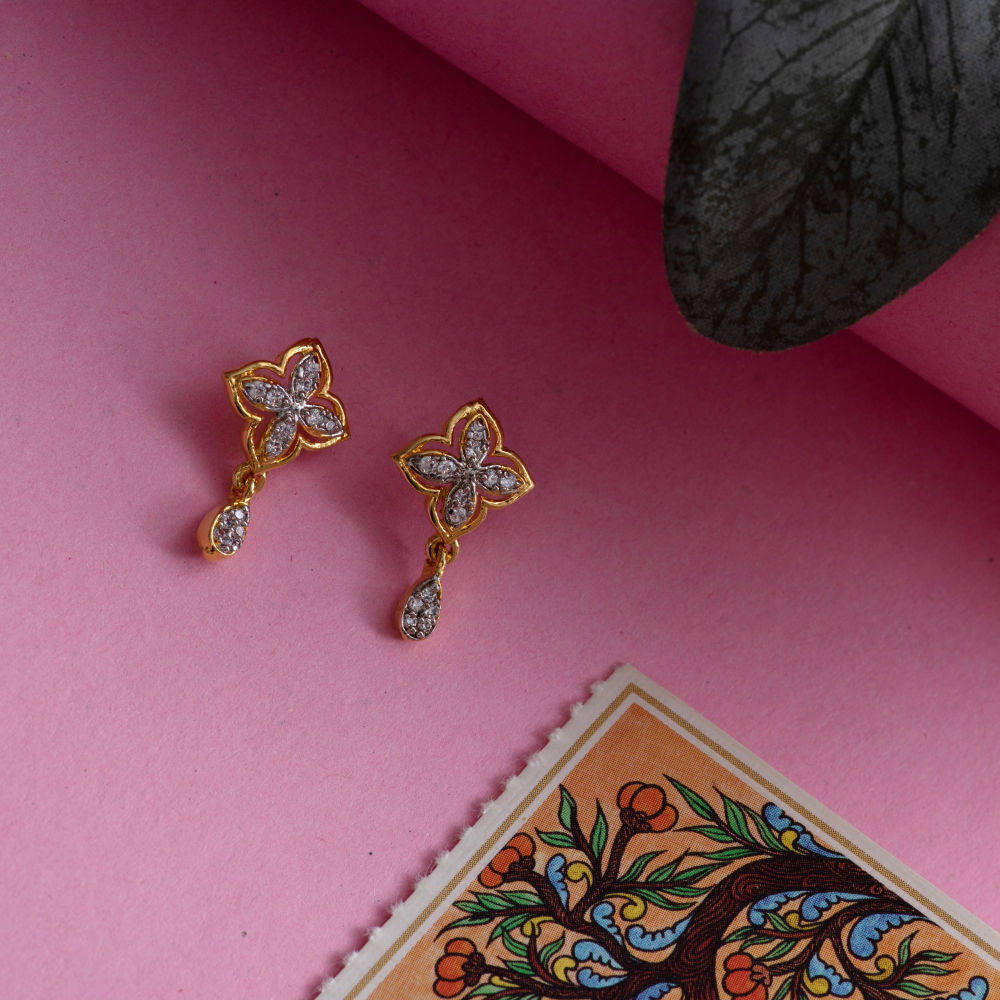 Caz Gold Flower Drop Earrings