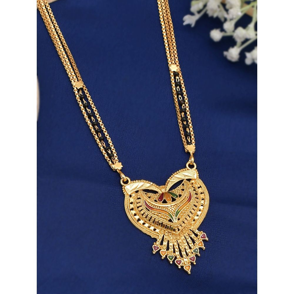 Gold plated long mangalsutra clearance