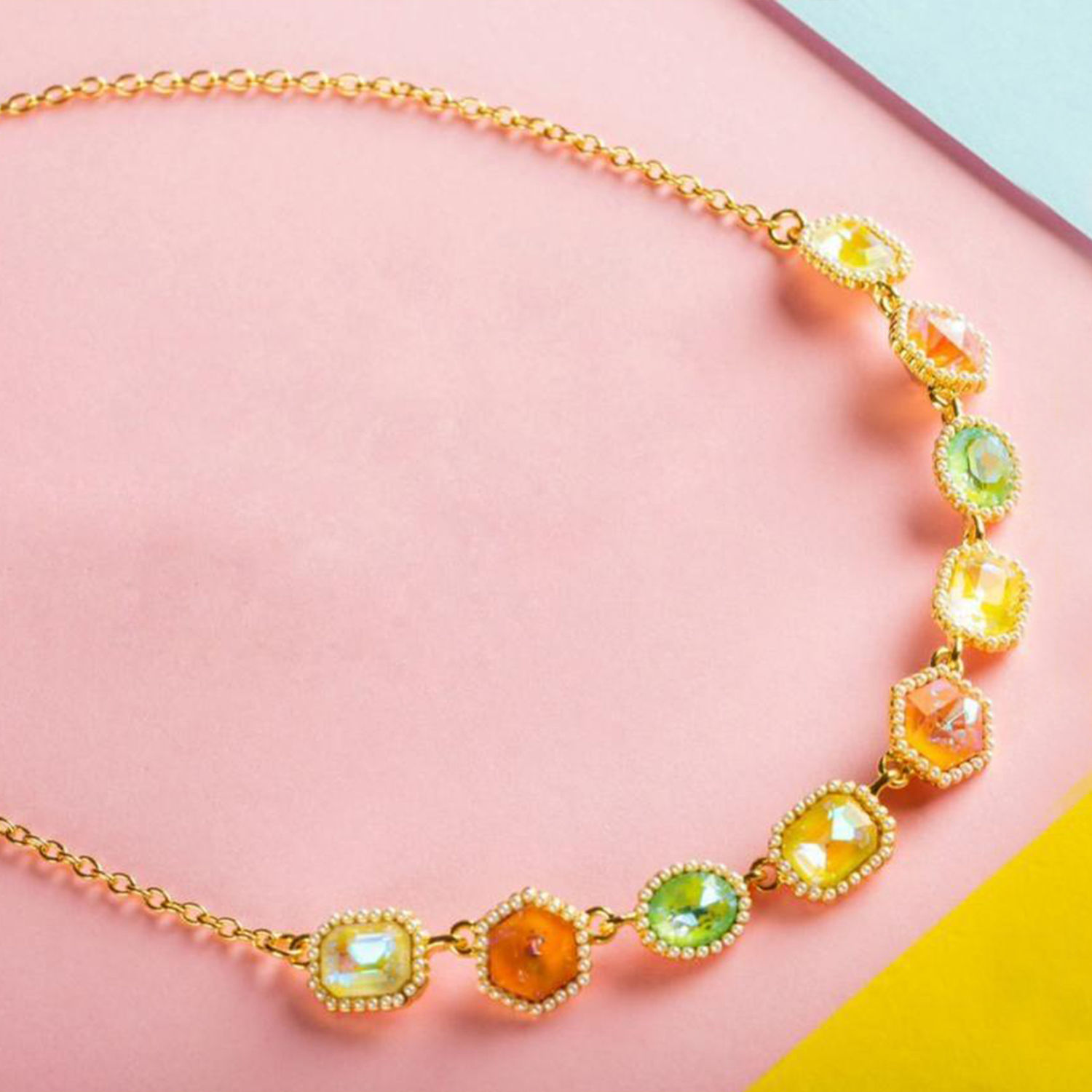 Ishhaara GEOMETRIC DROP NECKLACE