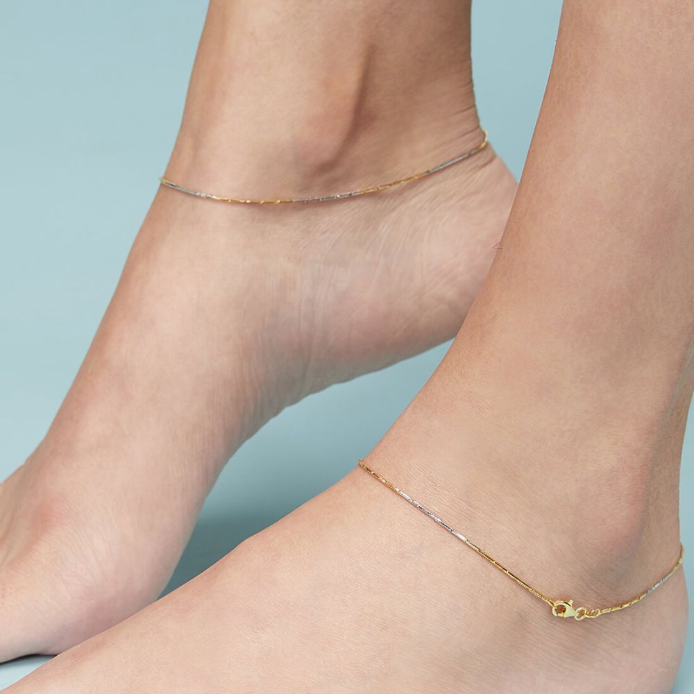 Zavya 925 Sterling Silver Anklet Gold-Plated - Single| With ...