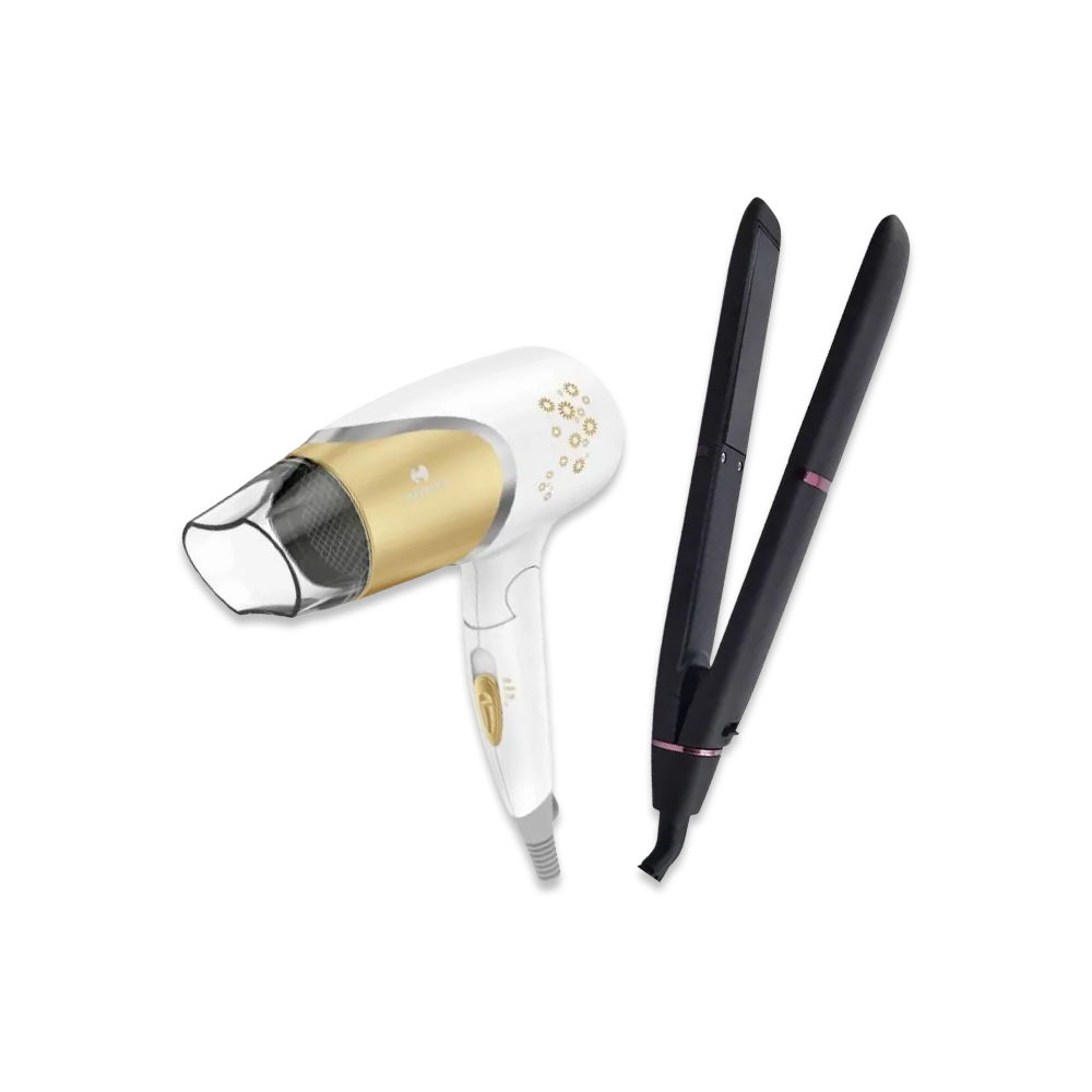 Havells HD3171 1600 W 3 Heat (Hot/Cool/Warm) Settings Hair Dryer (Gold) + Havells HS4109 Ceramic