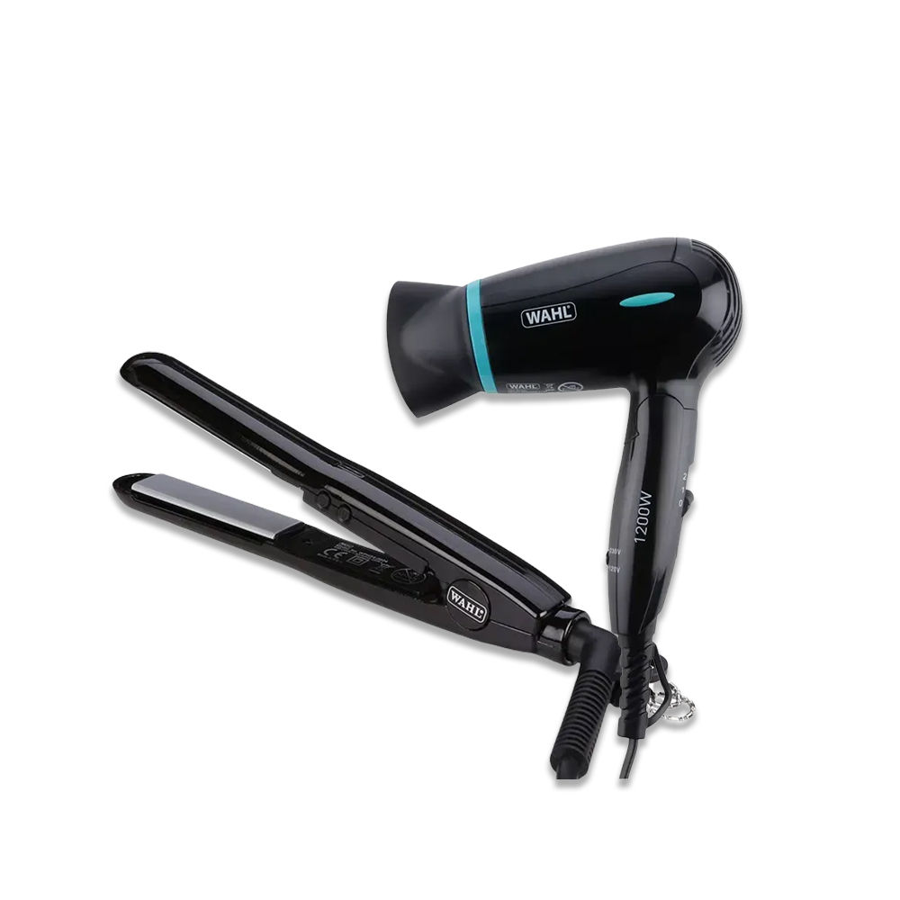 Wahl WCHD4-1024 Easy Breezy Hair Dryer | 1200 W | 2 Heat and speed |  Secondary Fuse for additional safety | Compact & Travel Friendly + Wahl  WCHS6-1824 Lollipop Mini Straightner &
