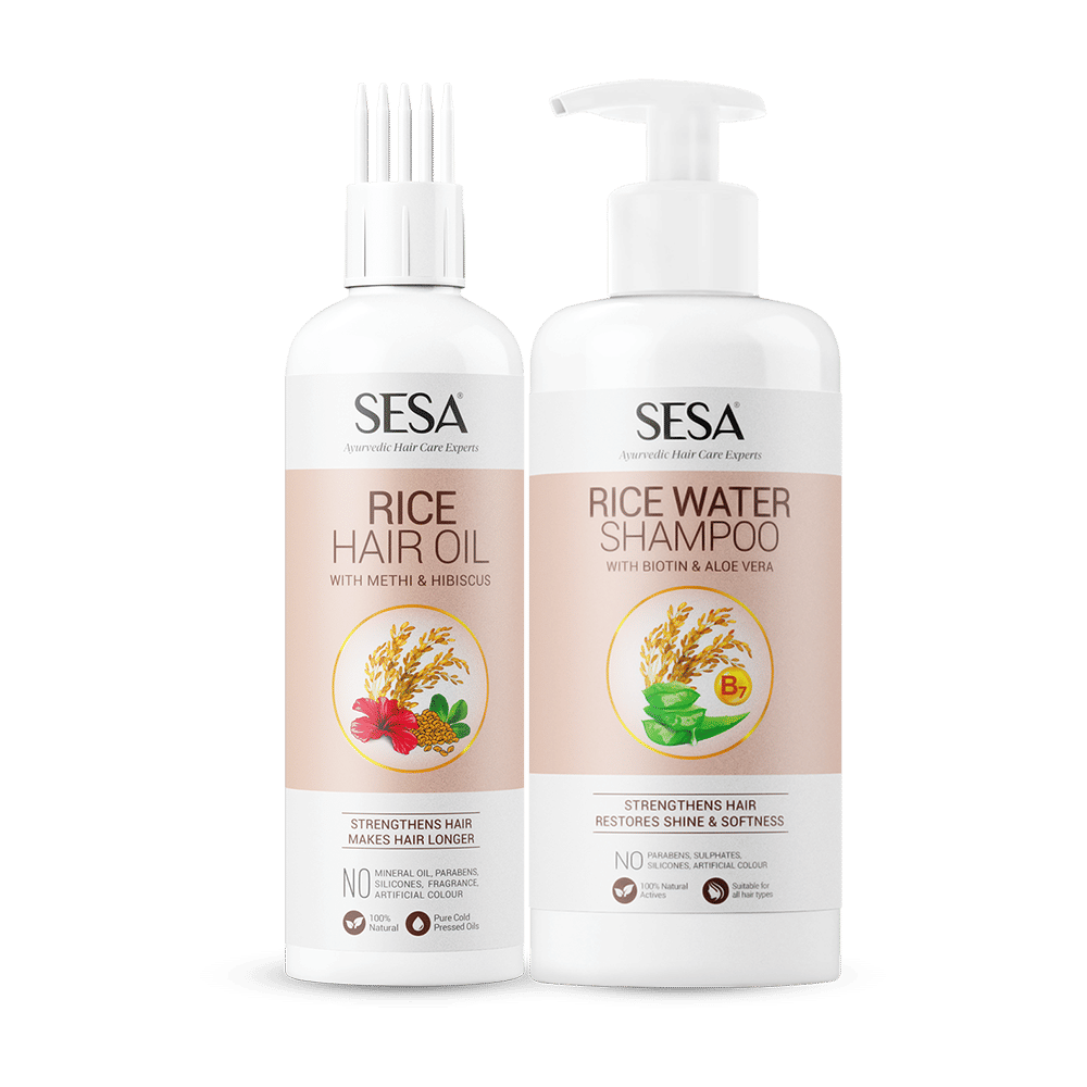 Sesa Rice Water Long & Strong Hair Combo Oil + Shampoo