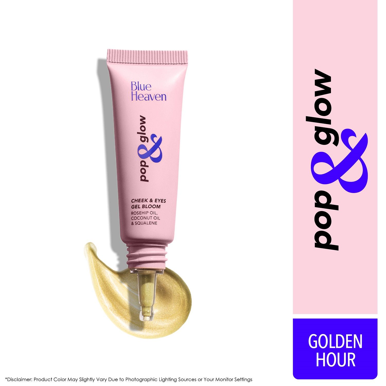Blue Heaven Pop & Glow Cheek & Eyes Gel Bloom Highlighter, Golden Hour (8 ml)