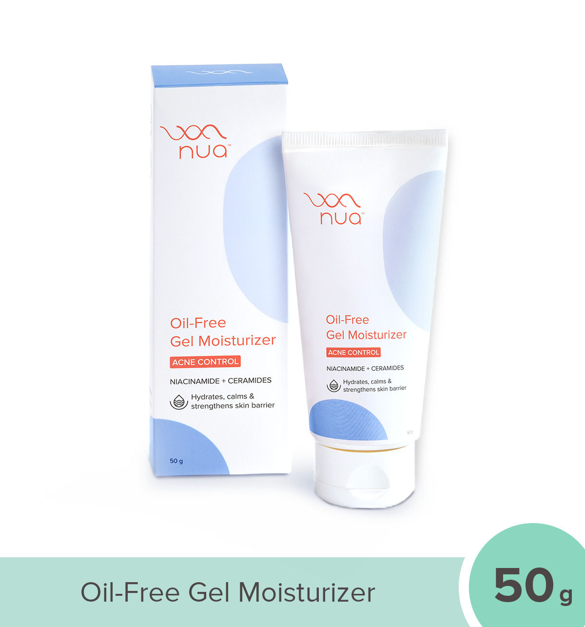 Nua OilFree Gel Moisturizer Moisturizer for Oily Skin with 5 Niacinamide, Ceramides, Vitamin