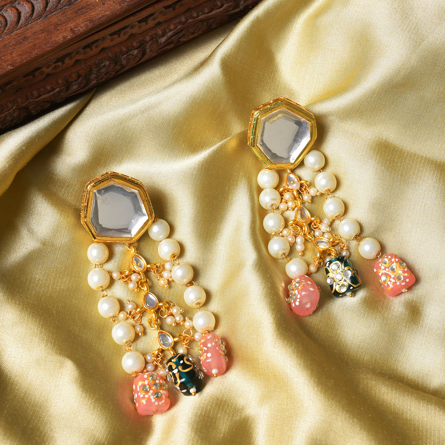 SOHI Multicoloured Contemporary Drop Earrings