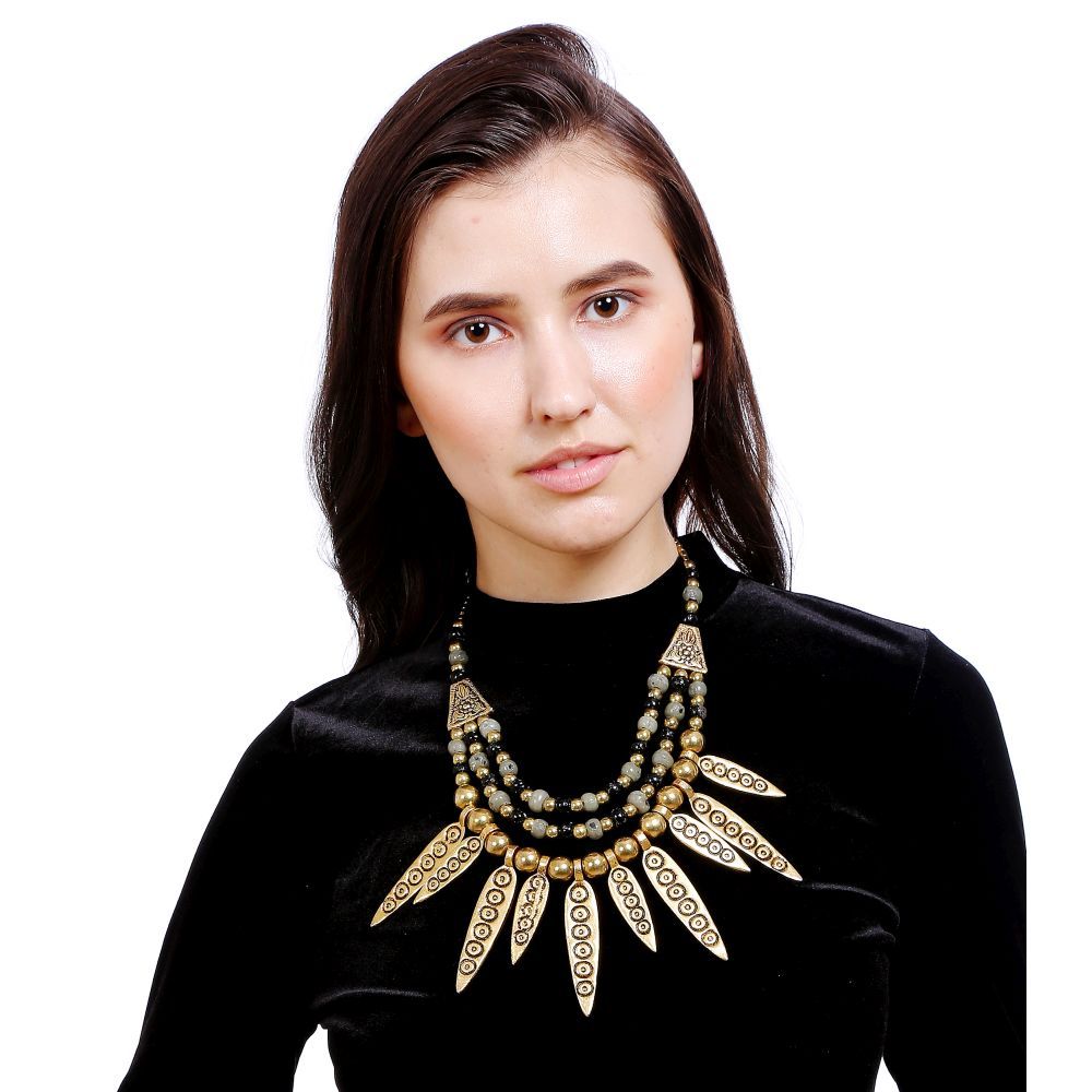 Bamboo Tree Jewels Multi Color Beads Long Necklace