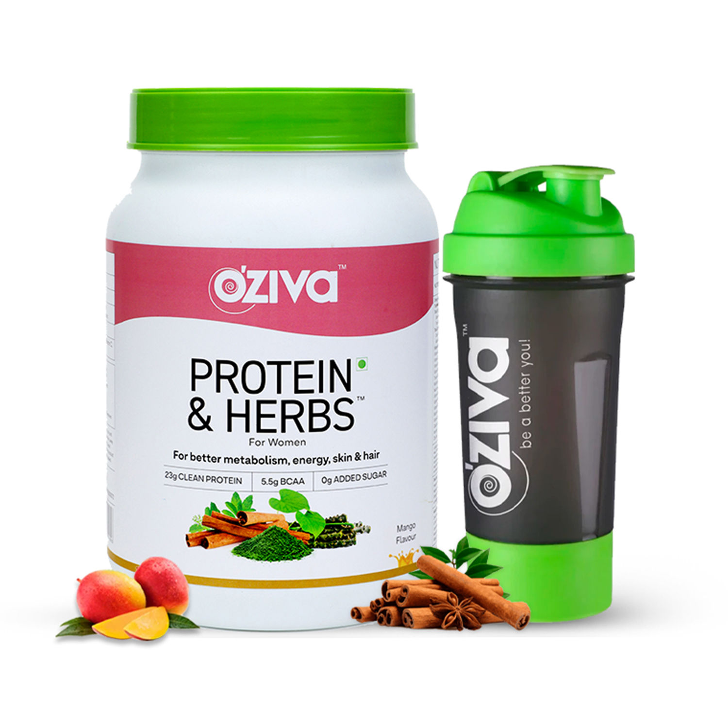 OZiva Protein & Herbs, Women, Whey Protein with Ayurvedic Herbs, 1 kg