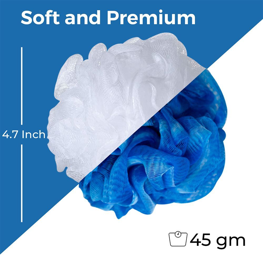 Panache Premium Bath Puff Loofah Combo 2 (Blue & White)